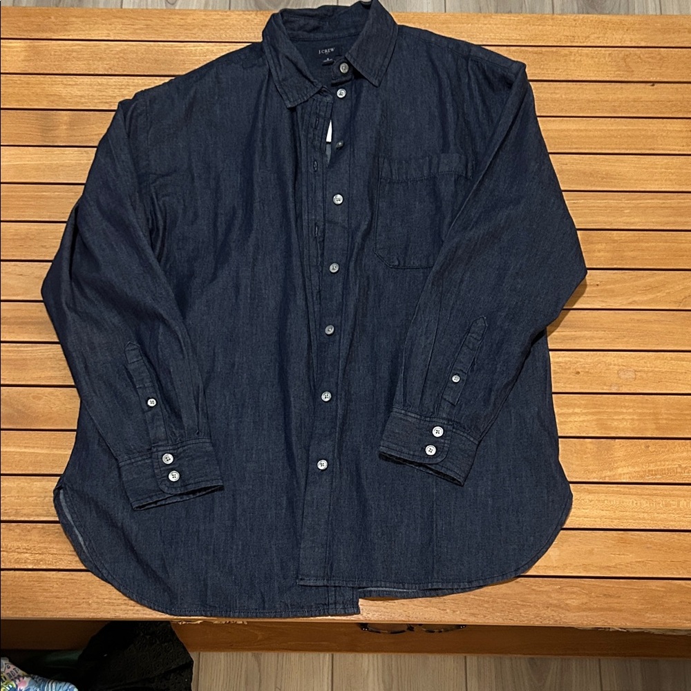 J. Crew Dark Blue Casual Button Down Shirt